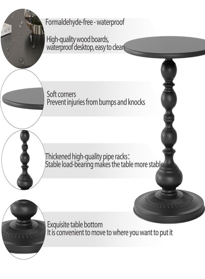 Vorriop Pedestal Metal Round Side Table, Sofa Table, Small TV Tray Table for The Sofa in The Living Room and Bedroom, Bed, Chair, Mini Coffee Table, Headboard Table, 20.47 (H) *13.77 (W) - Image 4