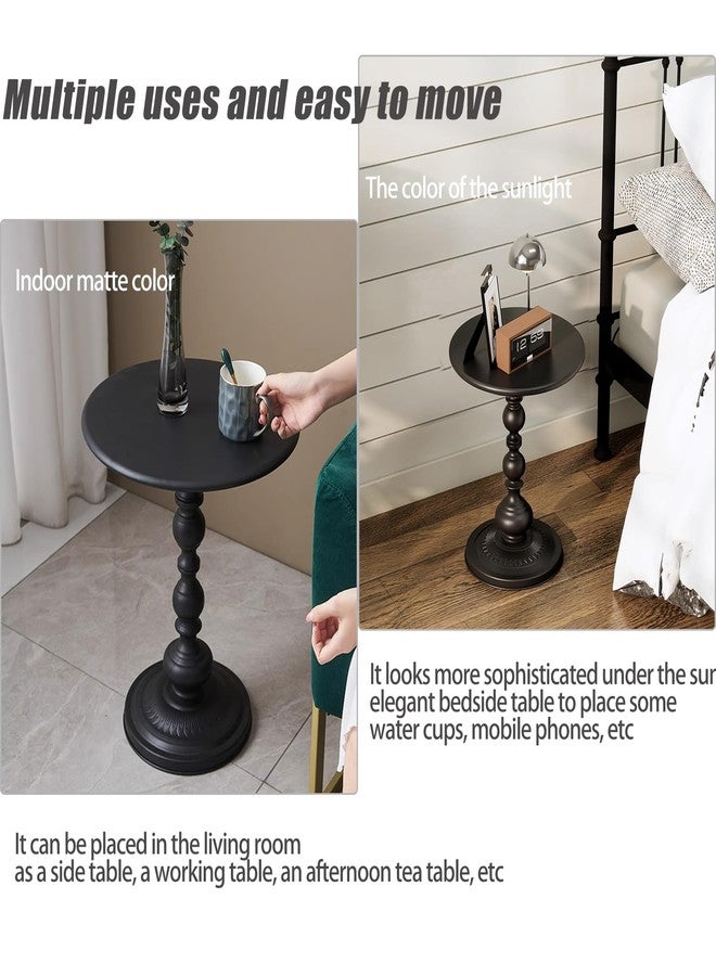 Vorriop Pedestal Metal Round Side Table, Sofa Table, Small TV Tray Table for The Sofa in The Living Room and Bedroom, Bed, Chair, Mini Coffee Table, Headboard Table, 20.47 (H) *13.77 (W) - Image 3