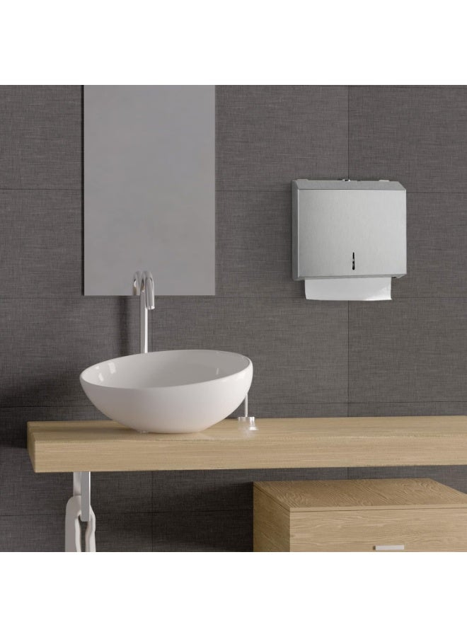 Tissue holder with a capacity of (300 tissues) equipped with a tamper-proof key, made of stainless steel (silver color). - Image 5