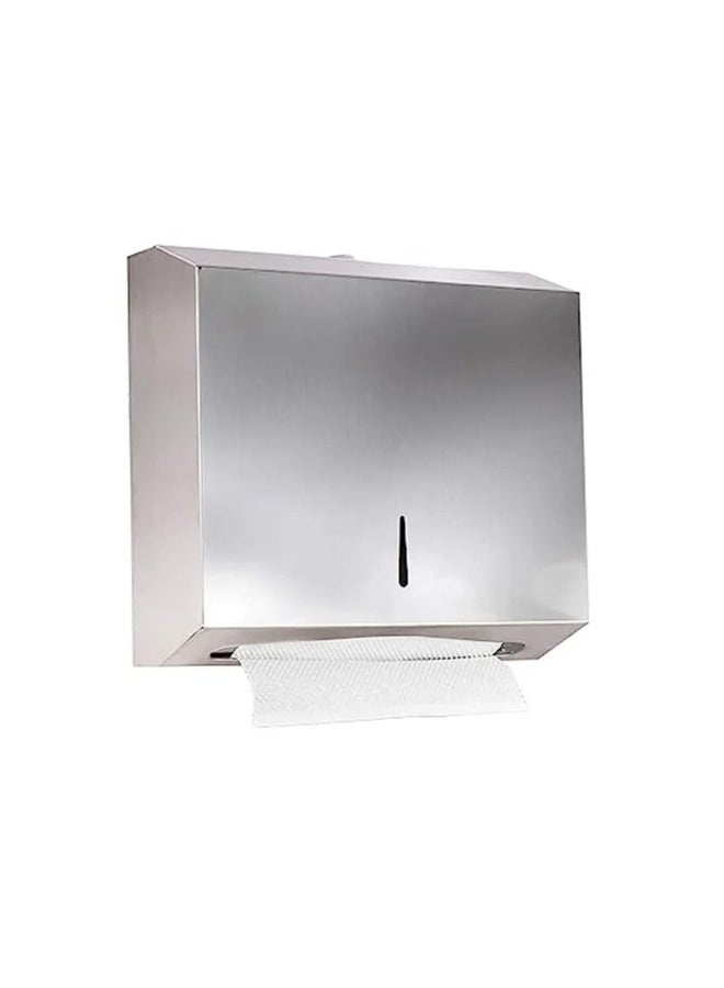 Tissue holder with a capacity of (300 tissues) equipped with a tamper-proof key, made of stainless steel (silver color). - Image 2