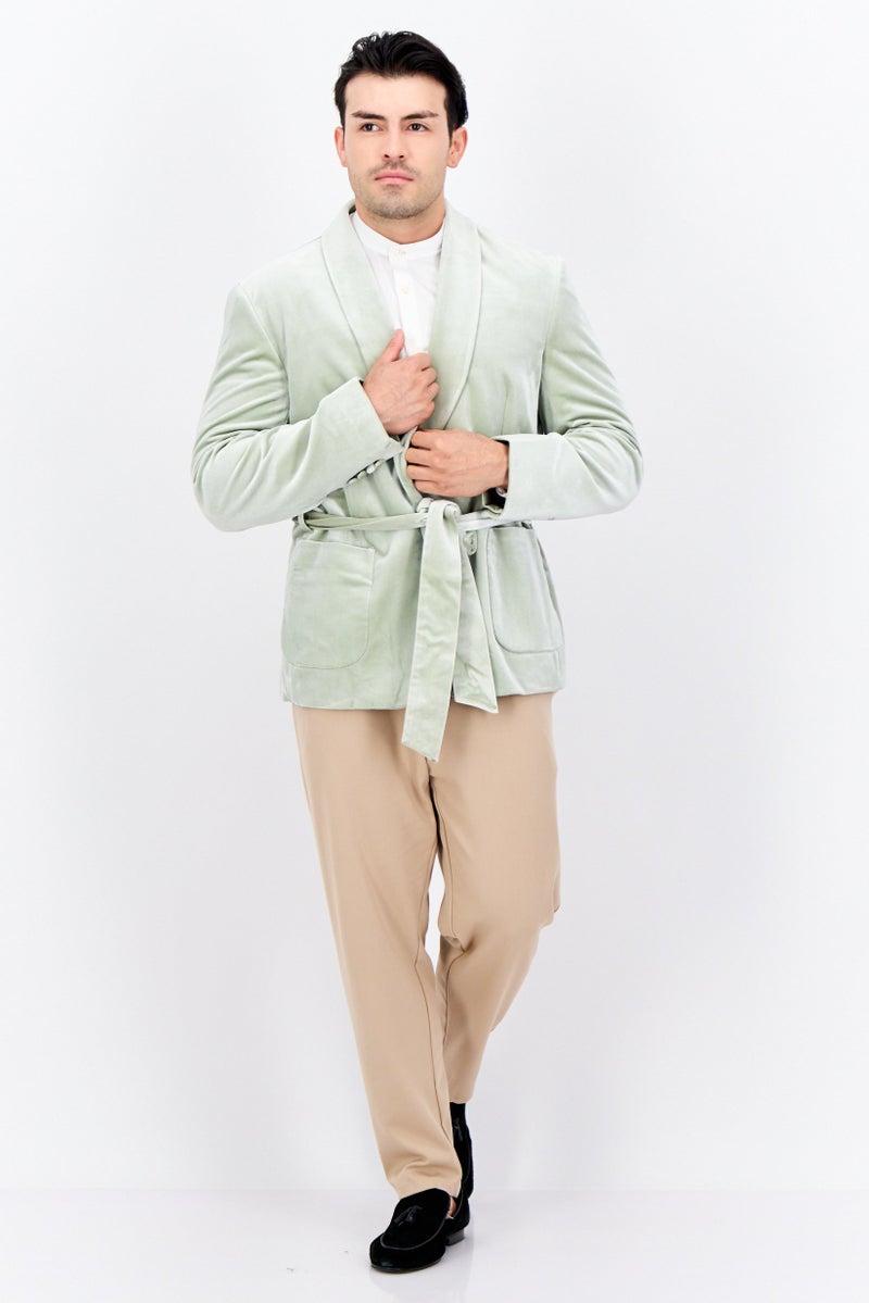 Asos Design Men Oversized Fit Plain Belted Trench Jackets, Pastel Green - Image 4