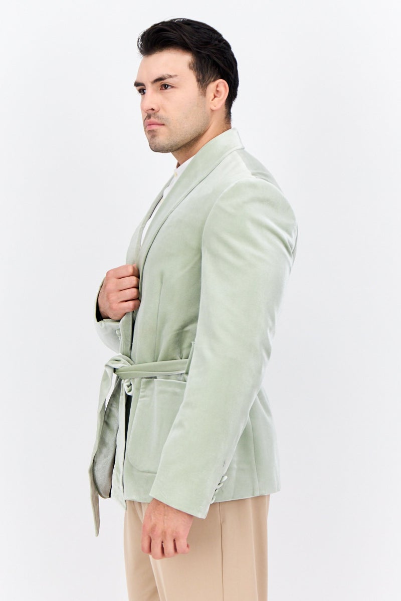 Asos Design Men Oversized Fit Plain Belted Trench Jackets, Pastel Green - Image 2