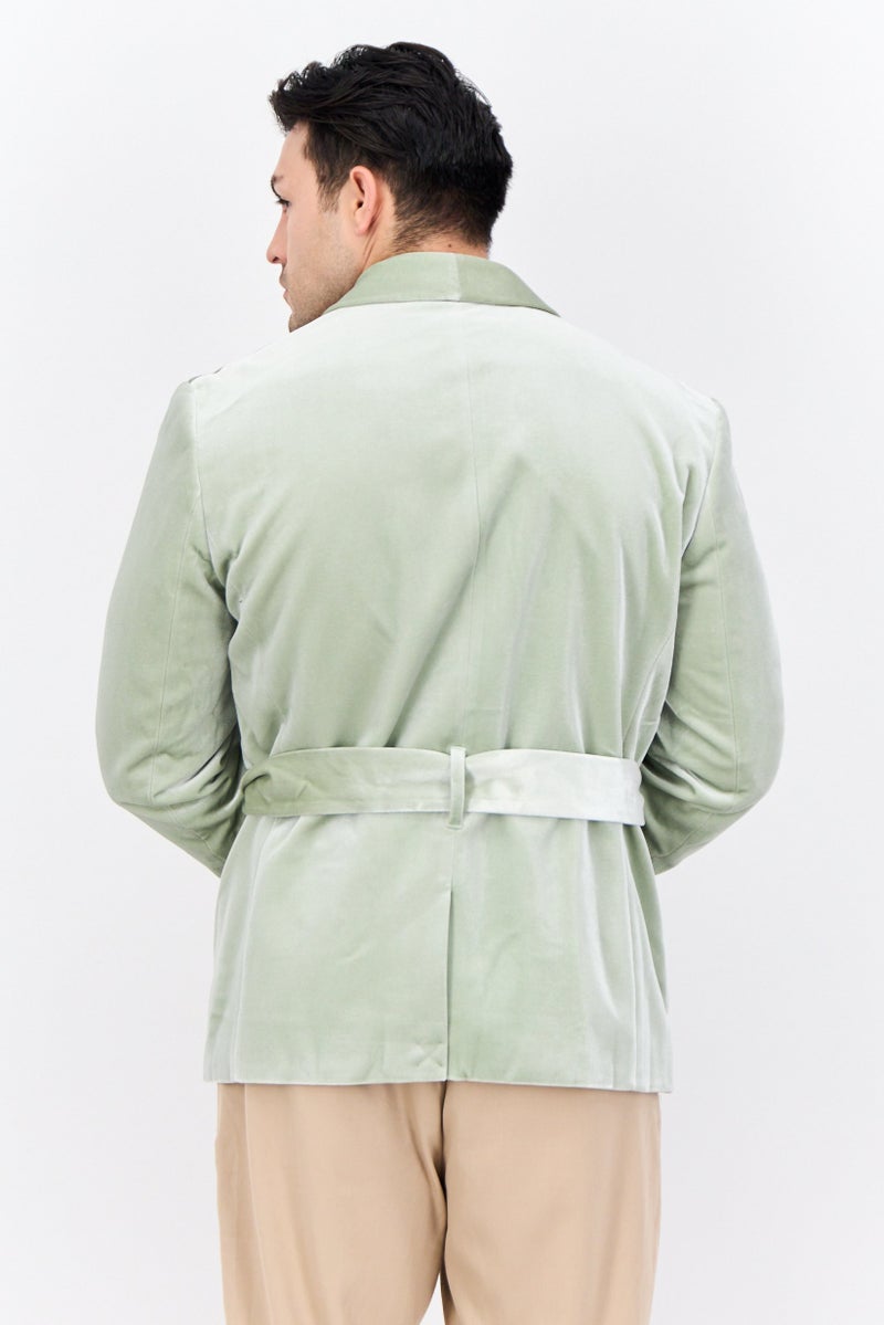 Asos Design Men Oversized Fit Plain Belted Trench Jackets, Pastel Green - Image 3