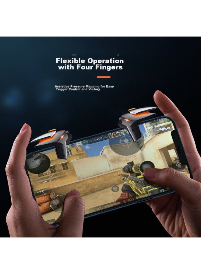 KOVOL Kovokov Pubg Mobile Auto Four-finger Shooting Assist Button, Tap Counter, Shoulder Buttons, External Controller, Compatible With Android And Ios - Image 2