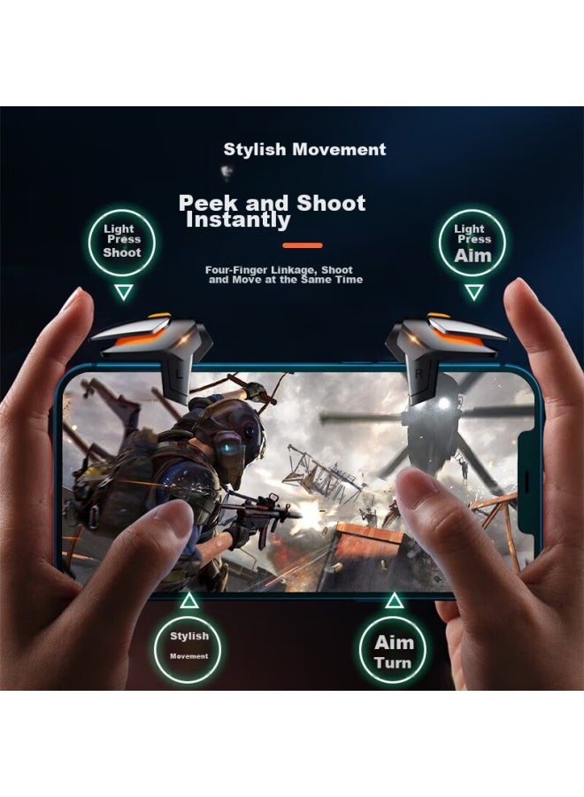 KOVOL Kovokov Pubg Mobile Auto Four-finger Shooting Assist Button, Tap Counter, Shoulder Buttons, External Controller, Compatible With Android And Ios - Image 3