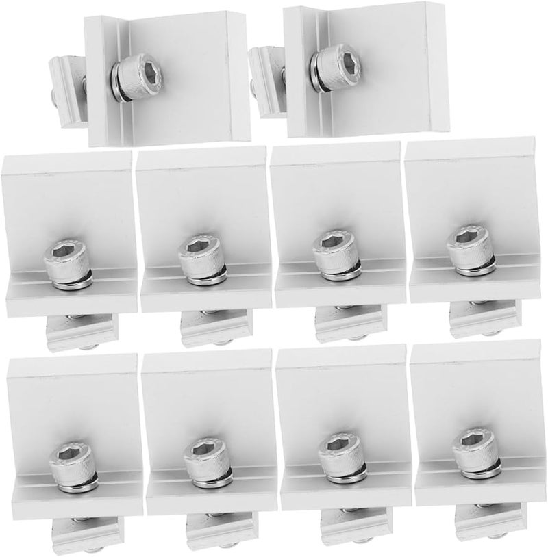 Aluminum Alloy Solar Panel End Clamps 10Pcs for Secure Roof Mounting Enhanced Stability - Image 1