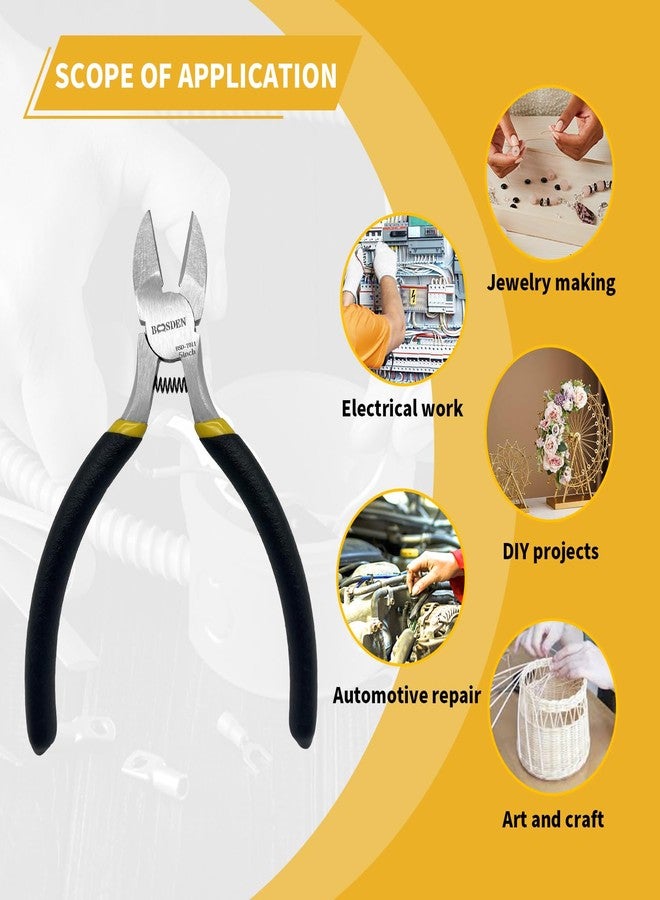 BOOSDEN 5" Diagonal Cutters,5 Pack Wire Cutters,DIY Cutting Pliers,Spring Loaded Side Cutters, Wire Snips for Jewelry Making and Wire Cutting - Image 4