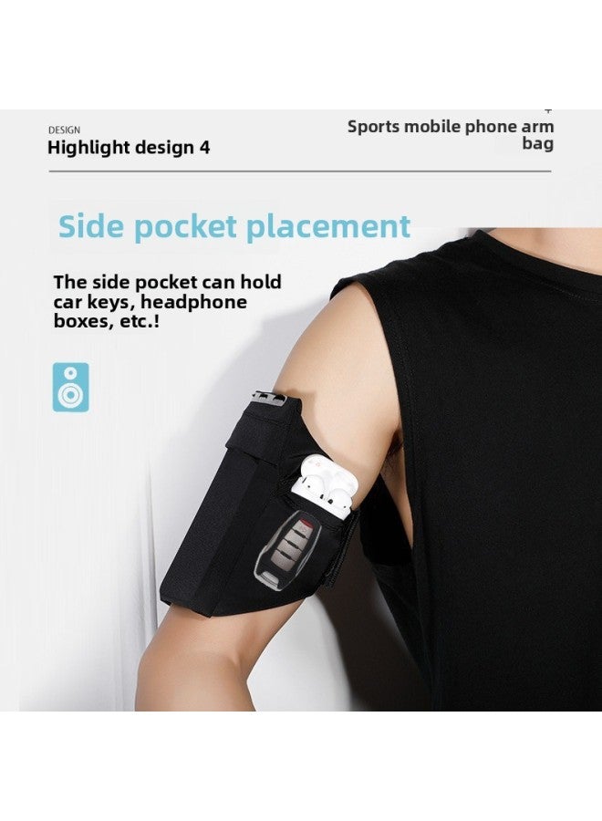 Generic Running Mobile Phone Arm Bag Men's And Women's Special Arm Fitness Equipment Wrist Strap Arm Lightweight Sports Mobile Phone Arm Sleeve-Color:Heather Gray-Capacity:Suitable For Any Mobile Phone  - Image 4