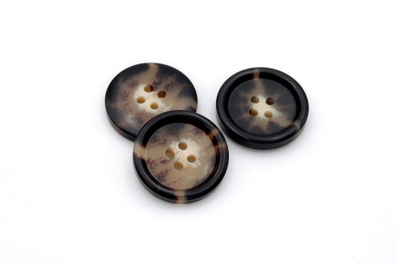 vingol 20PCS 4 Holes Resin Round Buttons Craft Sewing Snaps Handmade DIY Accessories Brown 20mm 