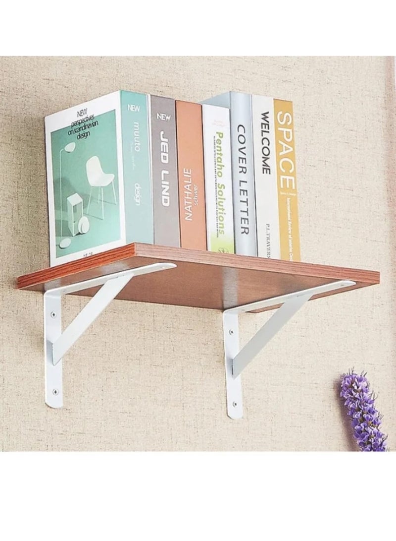 2-Piece Tabletop Support Brackets – Heavy-Duty Shelf Brackets – Right-Angle (L-Shaped) Wall-Mount Brackets – Sturdy Supports for Tables, Desks, and Bar Tops – White - Image 4