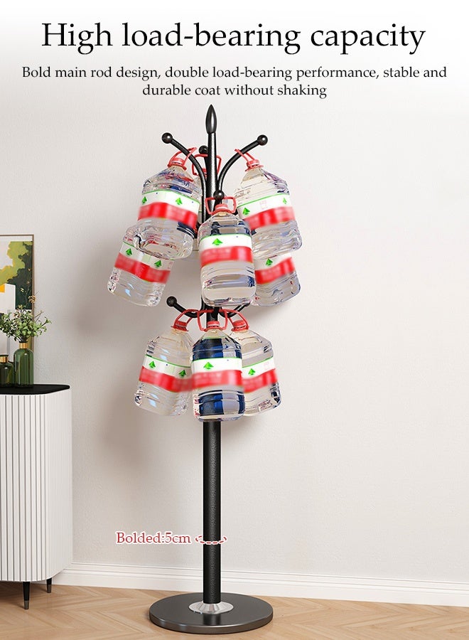 DUNISO Metal Clothes Rack with Natural Marble Base, Modern Clothes And Coat Hanger Rack, Free Standing Hall Tree with 12 Hooks for Hanging Scarf, Bag, Jacket, Home Entry-way Hat Hanger Organizer (Black) - Image 3