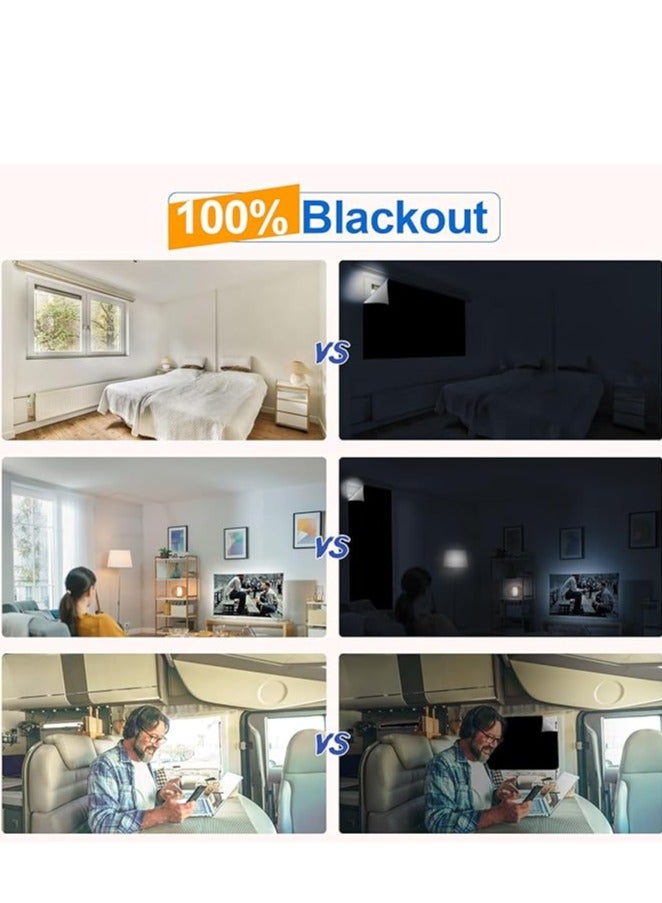 PANDAMALL Portable Blackout Curtains With Self Adhesive Tape For Bedroom Living Room Bathroom And Attic Blackout Curtains Width 145 cm Length 100 cm - Image 2