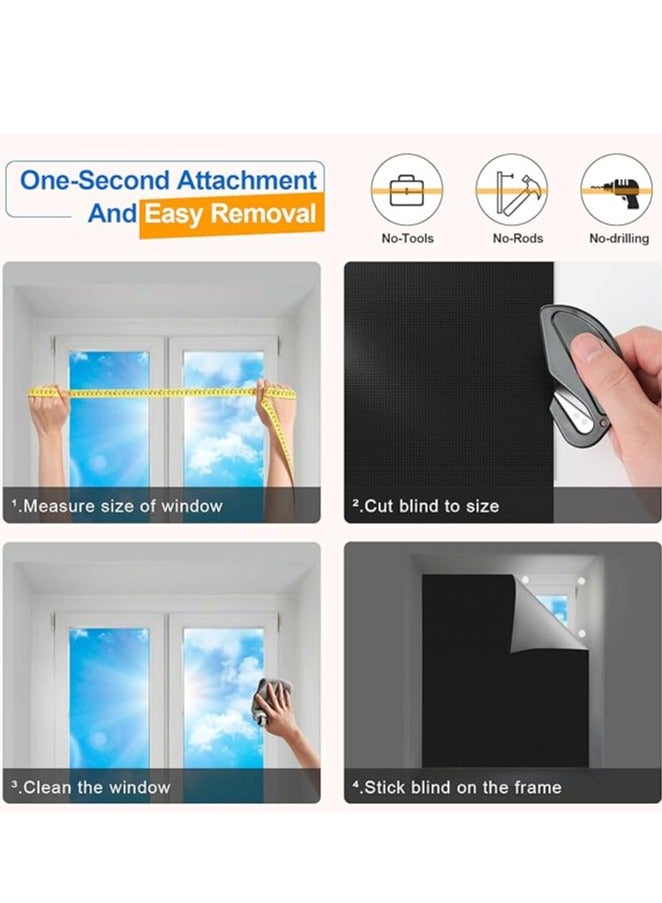 PANDAMALL Portable Blackout Curtains With Self Adhesive Tape For Bedroom Living Room Bathroom And Attic Blackout Curtains Width 145 cm Length 100 cm - Image 4