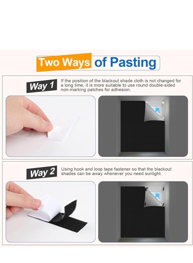 PANDAMALL Portable Blackout Curtains With Self Adhesive Tape For Bedroom Living Room Bathroom And Attic Blackout Curtains Width 145 cm Length 100 cm - Image 5