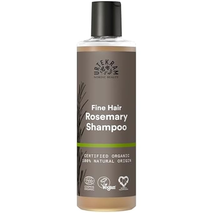 Urtekram ROSEMARY SHAMPOO FOR FINE HAIR, 250ML - CERTIFIED ORGANIC, VEGAN, NOURISHING AND STRENGTHENING FORMULA WITH ALOE VERA AND GLYCERINE FOR HEALTHY, VOLUMINOUS HAIR - Image 2
