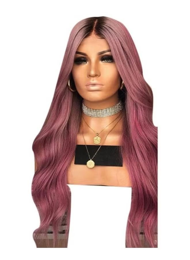 ORiTi Long Curly Hair Wig Wine Red - Image 5