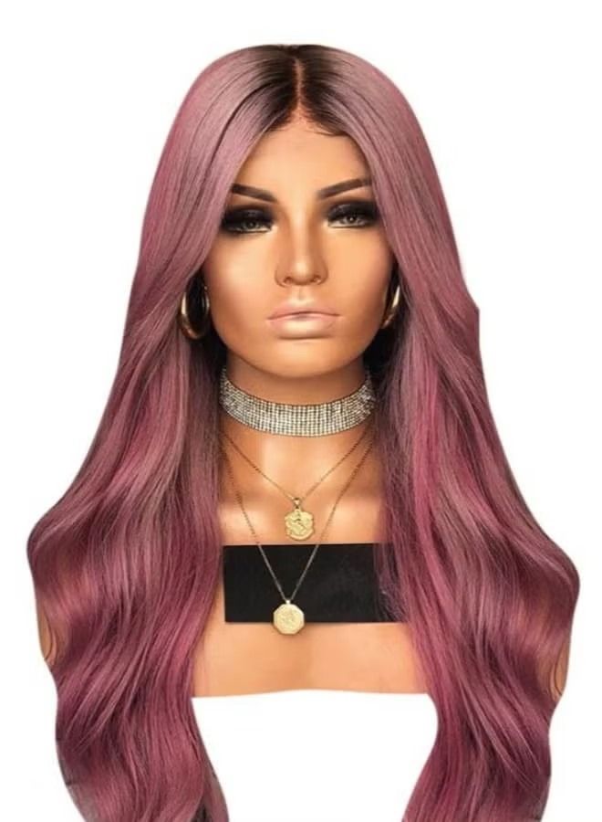 ORiTi Long Curly Hair Wig Wine Red - Image 4