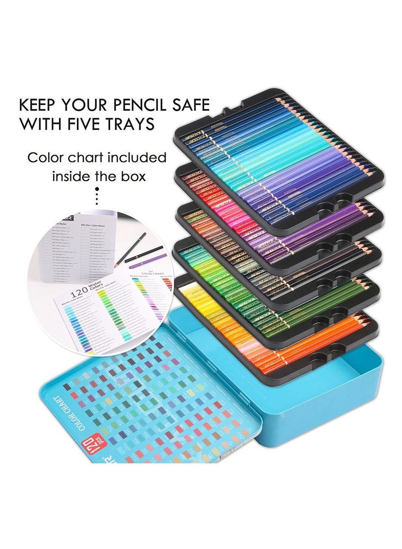 120pcs Art Supplies Water Soluble Wooden Painted Pencil Set Gift Box - Image 3