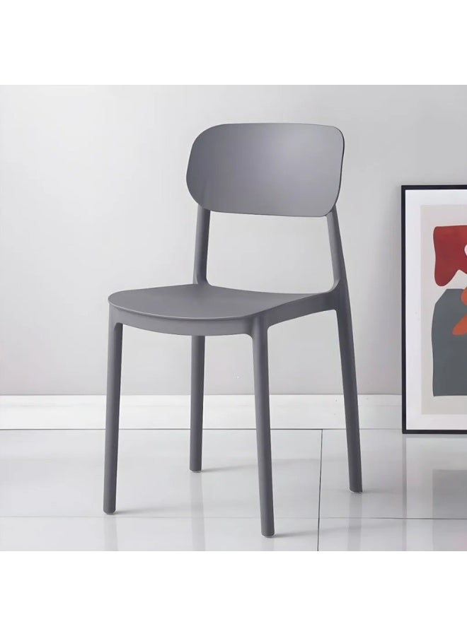 Mahmayi UL UT-C100 Stackable Plastic Chair Durable PP Material Lightweight Space Saving Design for Home, Office and Cafeteria - Grey - Image 4