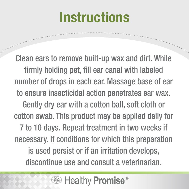 Four Paws Healthy Promise Soothing Aloe Ear Mite Remedy Solution for Cats, Odor Reducing & Itch Relief, 0.75 Fl. Oz. - Image 4