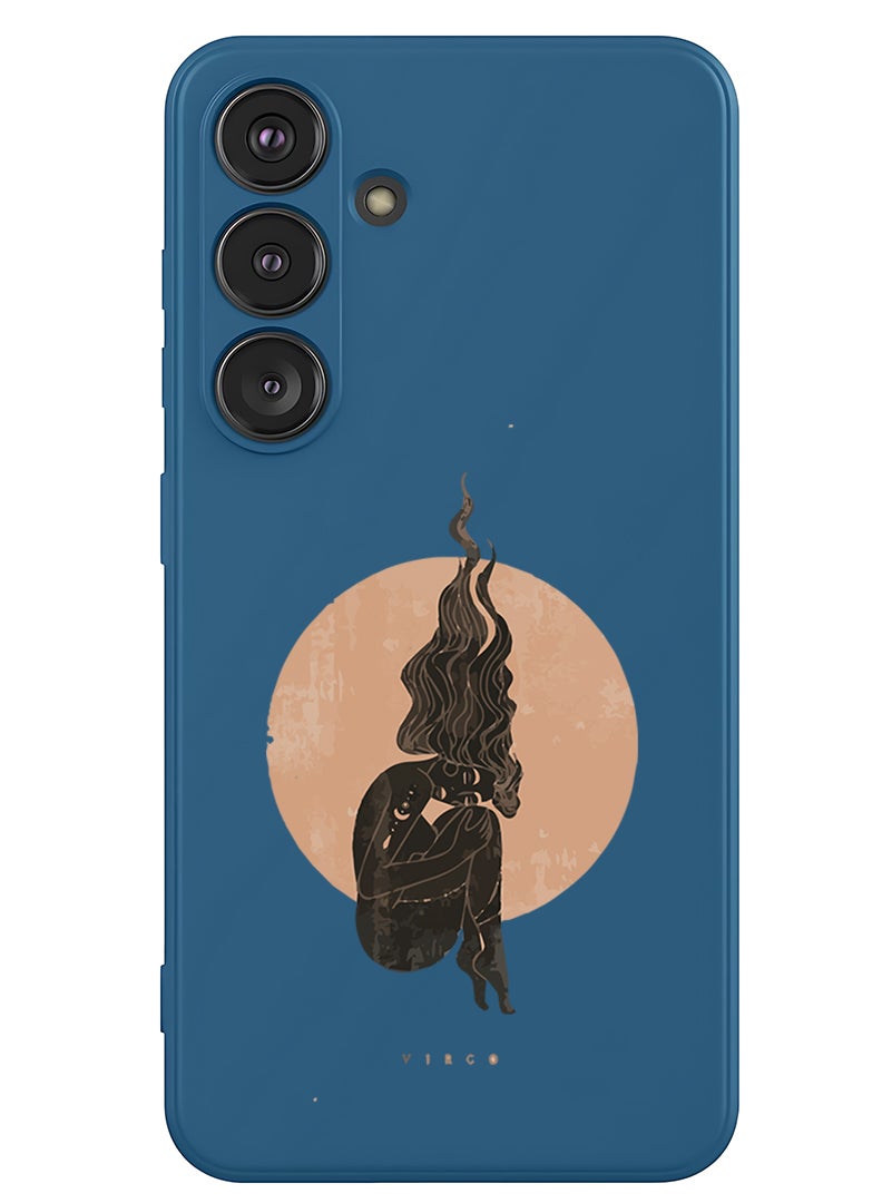 Theodor Protective Slim Fit Case Liquid Silicone Cover with Full Body Protection Anti-Scratch Shockproof Case For Samsung Galaxy S25 Plus (Blue) - Virgo-01 - Image 1