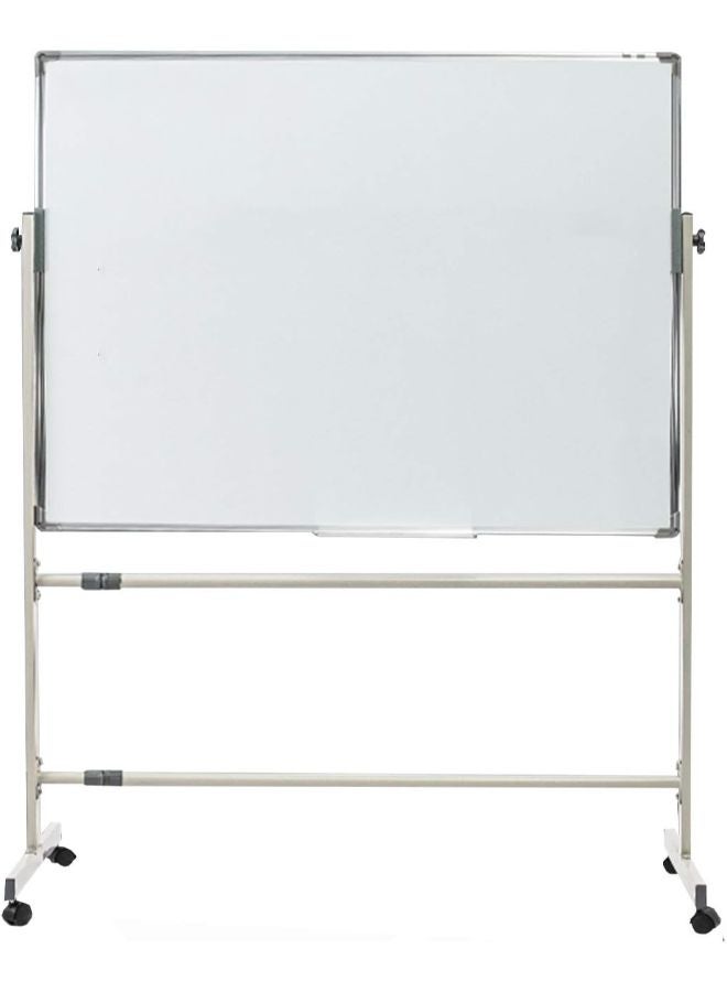 Whiteboard Standing Dry Erase Board With Movable Hook and 360° Brake Pulley Height Adjustable for Teaching and Training 60x90cm White