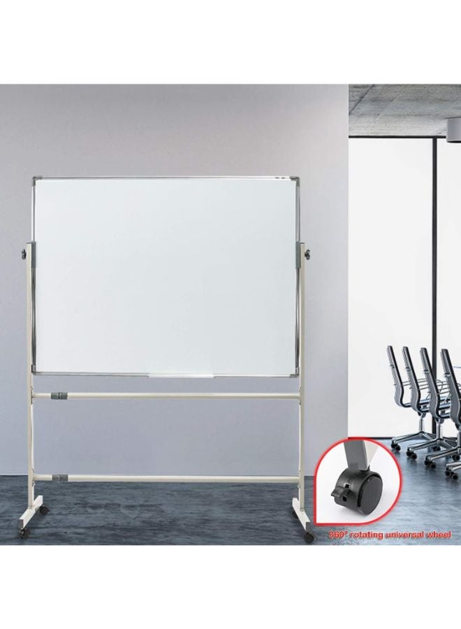 BUYCO Whiteboard Standing Dry Erase Board With Movable Hook and 360° Brake Pulley Height Adjustable for Teaching and Training 60x90cm White - Image 2