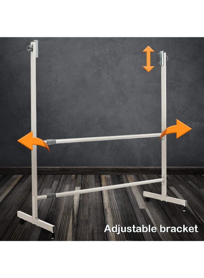 BUYCO Whiteboard Standing Dry Erase Board With Movable Hook and 360° Brake Pulley Height Adjustable for Teaching and Training 60x90cm White - Image 5