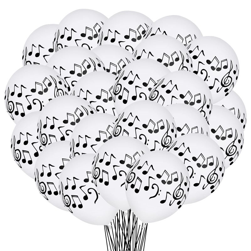 Lecpeting 30 Pcs Music Notes Balloons Music Party Decoration Balloons 12 Inches Latex Balloon for Musical Theme Birthday Party Decorations - Image 3