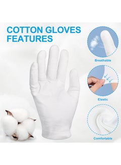 TsMADDTs TsMADDTs 5 Pairs Cotton Gloves, White Gloves for Dry Hands Moisturizing Gloves Overnight, Cotton Gloves for Sleeping Inspection Cloth Gloves  - Image 3