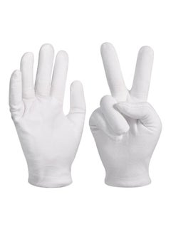 TsMADDTs TsMADDTs 5 Pairs Cotton Gloves, White Gloves for Dry Hands Moisturizing Gloves Overnight, Cotton Gloves for Sleeping Inspection Cloth Gloves  - Image 1