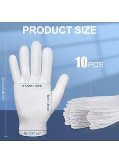 TsMADDTs TsMADDTs 5 Pairs Cotton Gloves, White Gloves for Dry Hands Moisturizing Gloves Overnight, Cotton Gloves for Sleeping Inspection Cloth Gloves  - Image 2