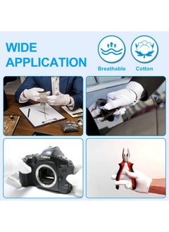 TsMADDTs TsMADDTs 5 Pairs Cotton Gloves, White Gloves for Dry Hands Moisturizing Gloves Overnight, Cotton Gloves for Sleeping Inspection Cloth Gloves  - Image 4