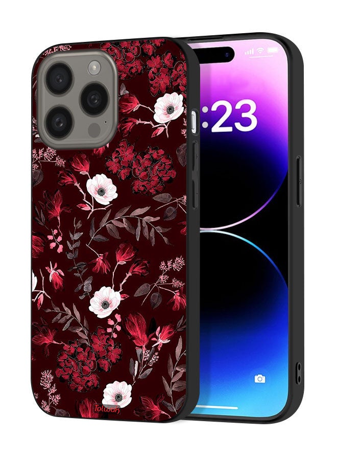 Tolwak Apple iPhone 15 Pro Max Protective Case Cover Small Flowers And Tropical Leaves - Image 1
