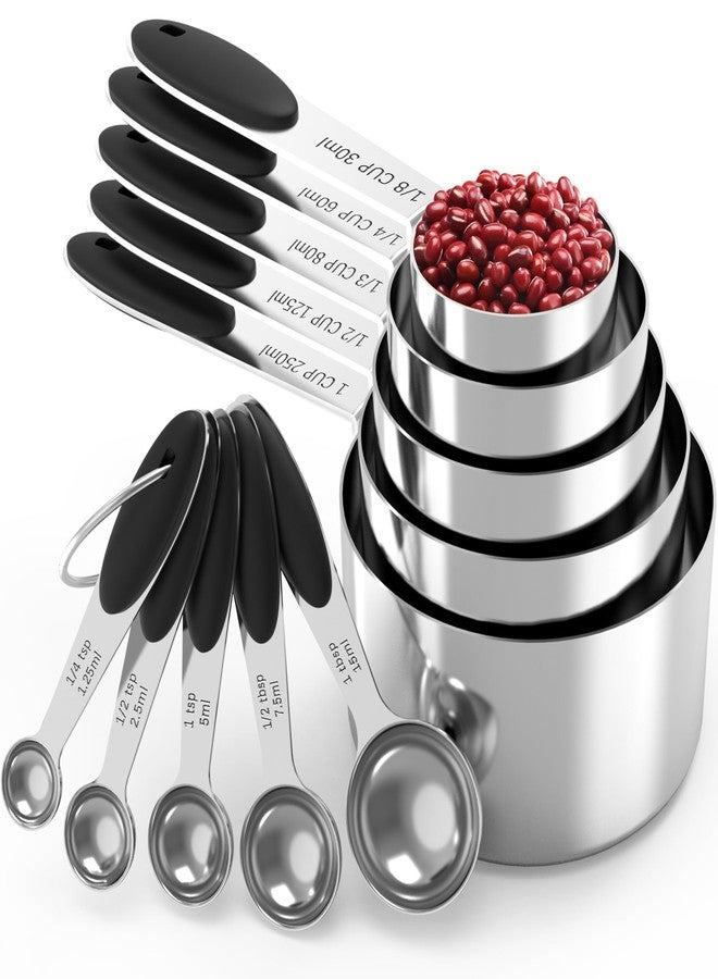 TILUCK Measuring Cups and Spoons Set, Stainless Steel, Kitchen Utensils for Cooking and Baking (10) - Image 1