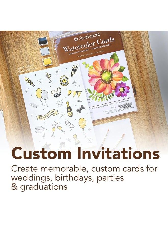 Strathmore 400 Series Watercolor Cards, Cold Press, 5x6.875 inches, 6 Pack, Envelopes Included - Image 3