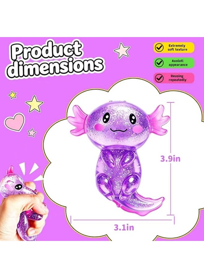 Western Mountains Axolotls Squishies Fidget Stress Ball,Cute Squishies Axolotls Toy,Easter Basket Stuffers, Stress Ball Squeeze Toys for Stress Relief (Purple) - Image 2