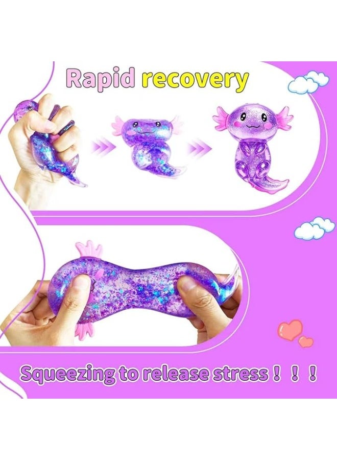 Western Mountains Axolotls Squishies Fidget Stress Ball,Cute Squishies Axolotls Toy,Easter Basket Stuffers, Stress Ball Squeeze Toys for Stress Relief (Purple) - Image 4