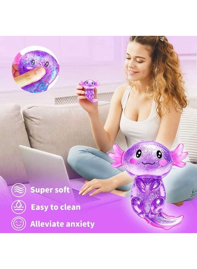Western Mountains Axolotls Squishies Fidget Stress Ball,Cute Squishies Axolotls Toy,Easter Basket Stuffers, Stress Ball Squeeze Toys for Stress Relief (Purple) - Image 5