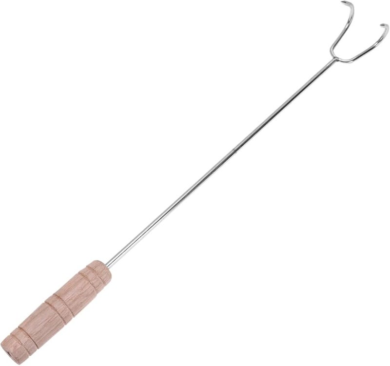 Double Hook Meat Turner Stainless Steel BBQ Skewers Forks Outdoor Camping Roasting Cooking Utensils - Image 1