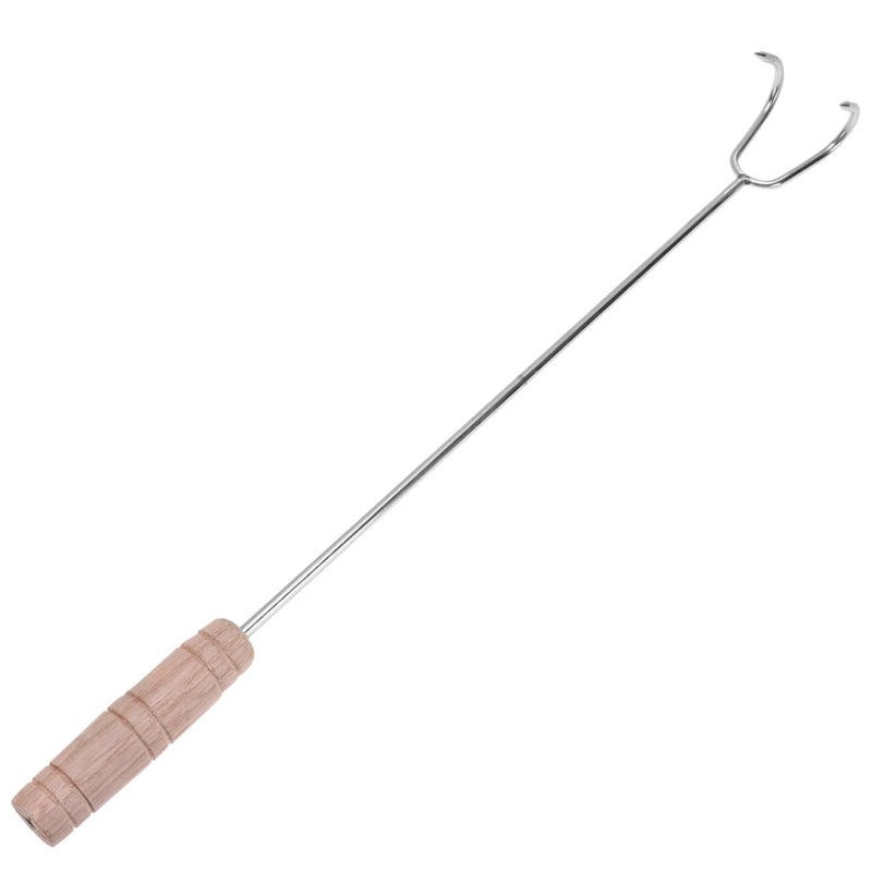 Double Hook Meat Turner Stainless Steel BBQ Skewers Forks Outdoor Camping Roasting Cooking Utensils - Image 2