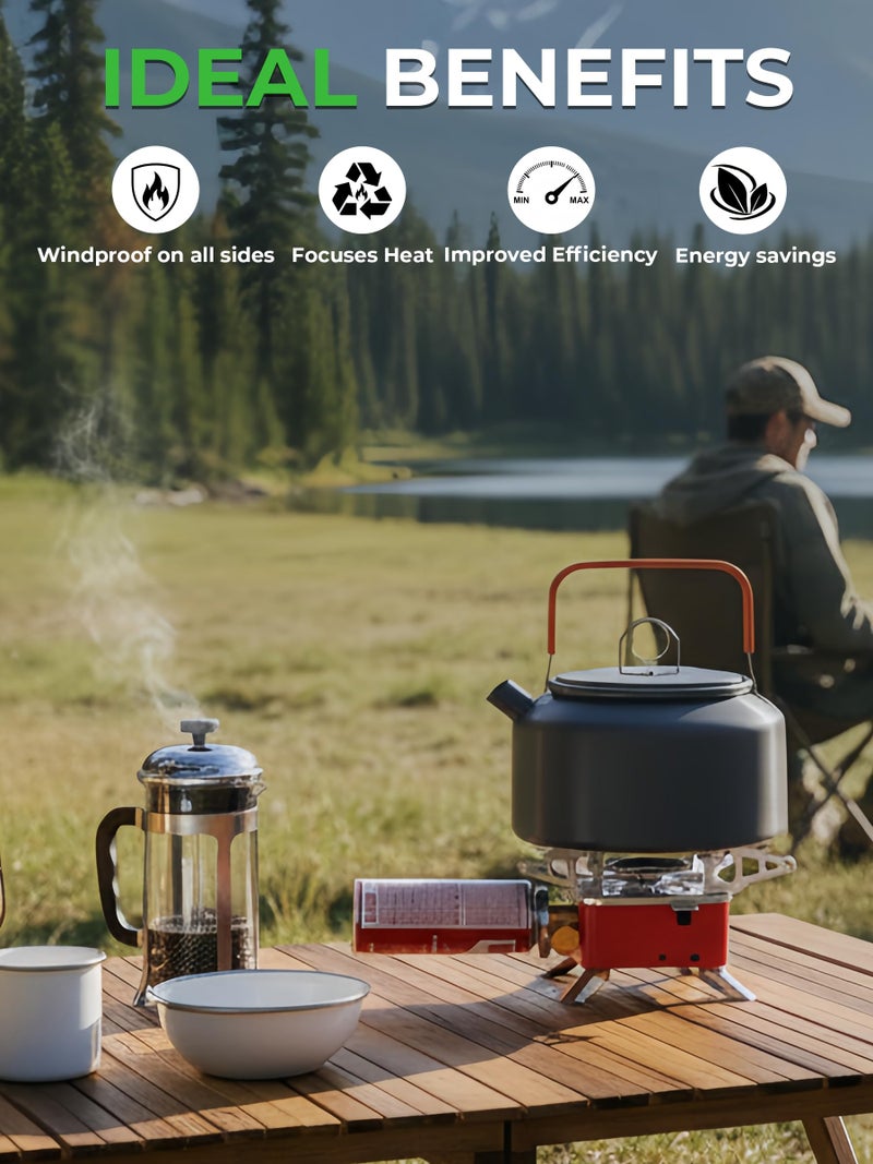 SYIPO Portable Camping Stove, Ultralight Backpacking Stove with Stable Support Wind-Resistance Camp Stove, Mini Outdoor Folding Metal Camping Gas Stove for Camping, Hiking, Cooking, ect. - Image 3