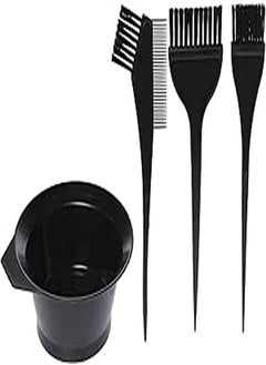 Generic 4 Pieces Hair Dye Brush Kit, Black - PF-040 