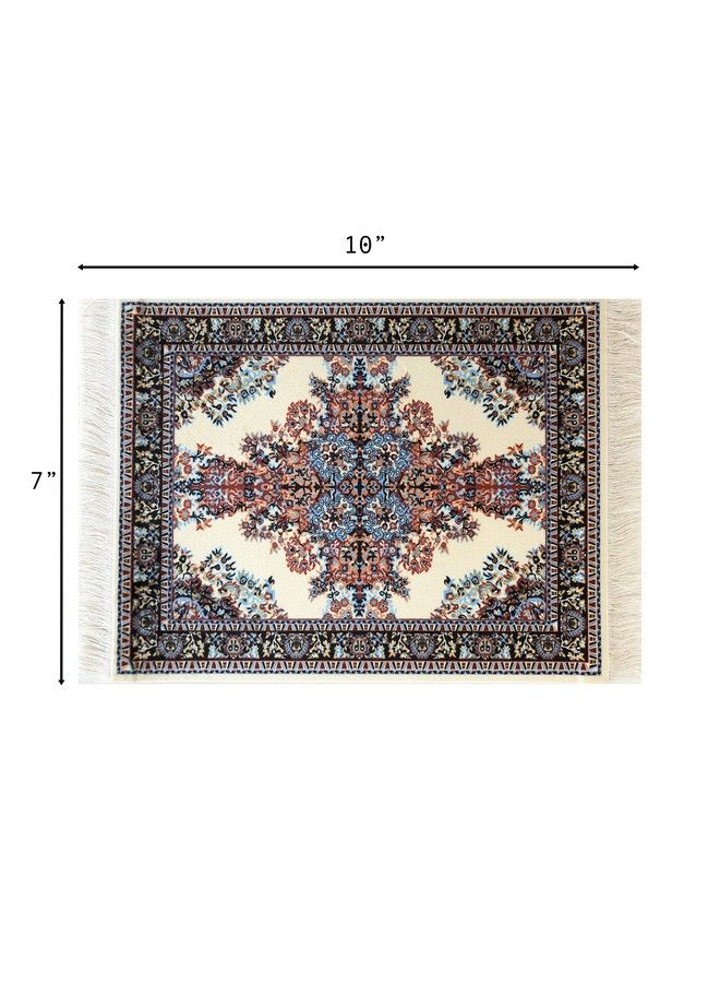Inusitus Dollhouse Rug Miniature Doll House Accessory Carpet For 3” To 12” Dolls 10 X 7 Rectangle Kids Toy Furniture Carpeting Decor Beige Brown - Image 4