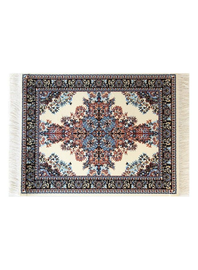 Inusitus Dollhouse Rug Miniature Doll House Accessory Carpet For 3” To 12” Dolls 10 X 7 Rectangle Kids Toy Furniture Carpeting Decor Beige Brown - Image 2