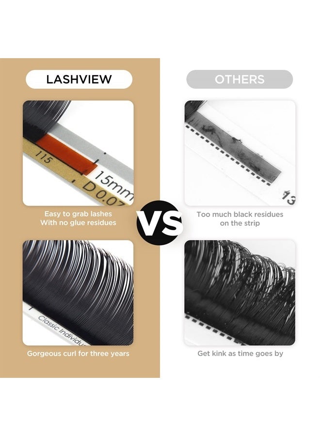 0.07 Thickness D Curl 8-15mm Mixed Tray Eyelash Extensions Individual Lash Extensions Semi-permanent Pure Korean Silk lashes Soft Application for Professional Salon Use