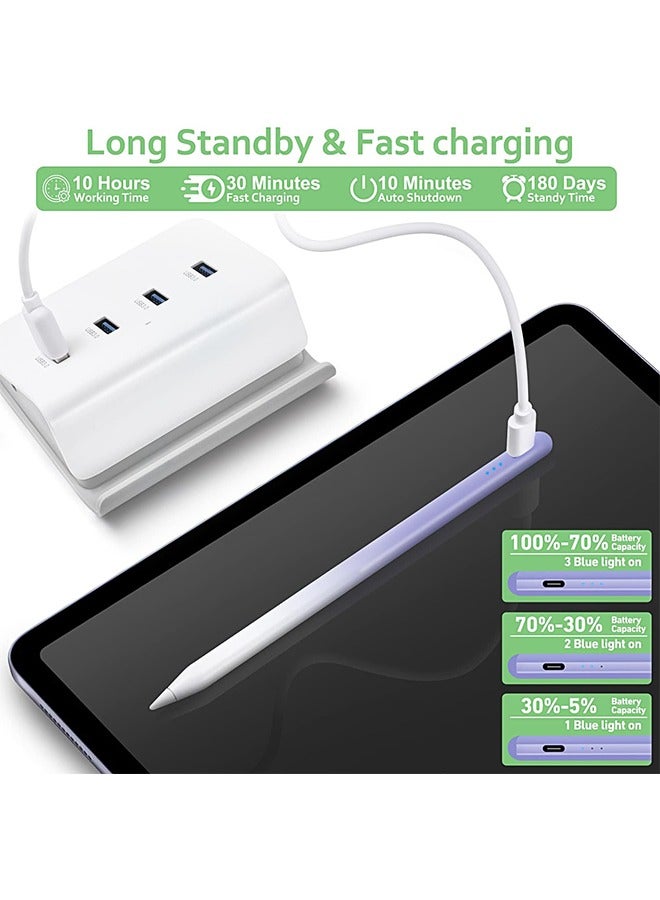 Wireless Charging Stylus Pen for Apple iPad (2nd Generation) Magnetic Active Pencil with Tilt Sensitive, Palm Rejection for iPad 6/7/8/9, iPad Mini 5/6, iPad Air 3/4/5, iPad Pro 11/12.9 - Image 3