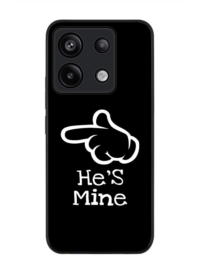 Stylizedd Rugged Black Edge Case for Xiaomi Redmi Note 13 Pro 5G, Slim fit Soft Case Flexible Rubber Edges Anti Drop TPU Gel Thin Cover -  He's mine - Image 1