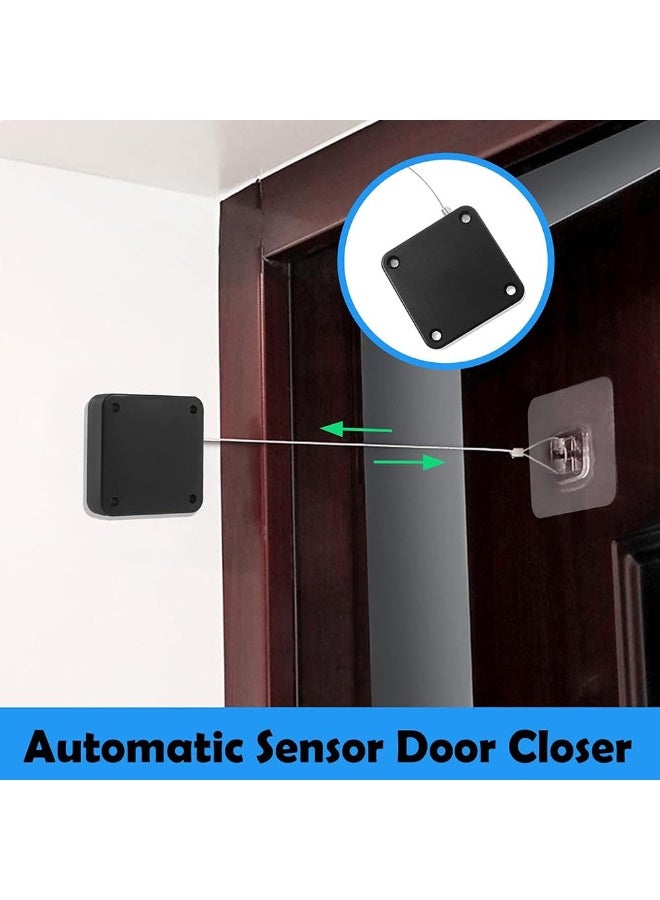 JZS 2 Pack Black Automatic Door Closer, Steel Drawstring, Universal Compatibility, Aluminum Finish, Alloy Steel Material, Punch-Free, Auto Close, Pests Barrier, Residential & Commercial Use - Image 5