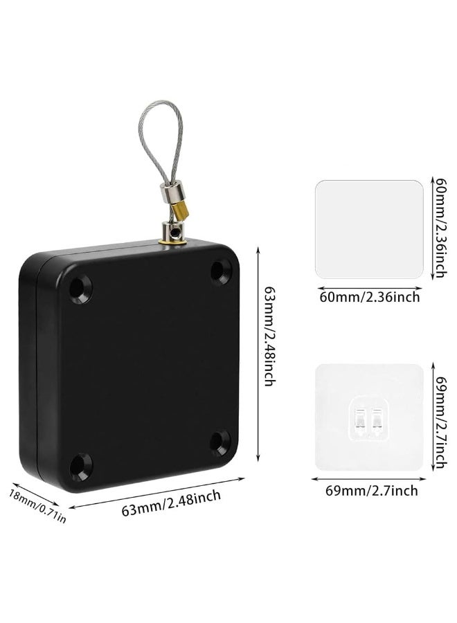 JZS 2 Pack Black Automatic Door Closer, Steel Drawstring, Universal Compatibility, Aluminum Finish, Alloy Steel Material, Punch-Free, Auto Close, Pests Barrier, Residential & Commercial Use - Image 2